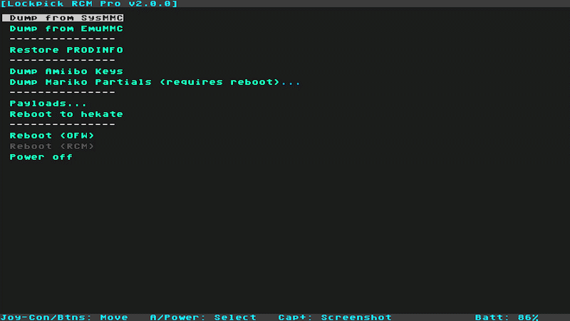 Lockpick RCM – Dump from SysMMC / NAND wählen (Platzhalter)