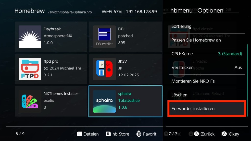 Forwarder installieren