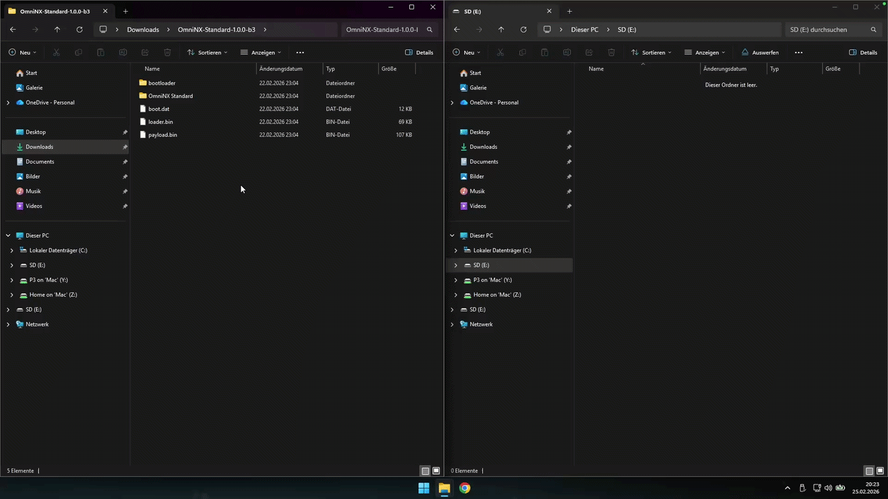 OmniNX auf microSD kopieren