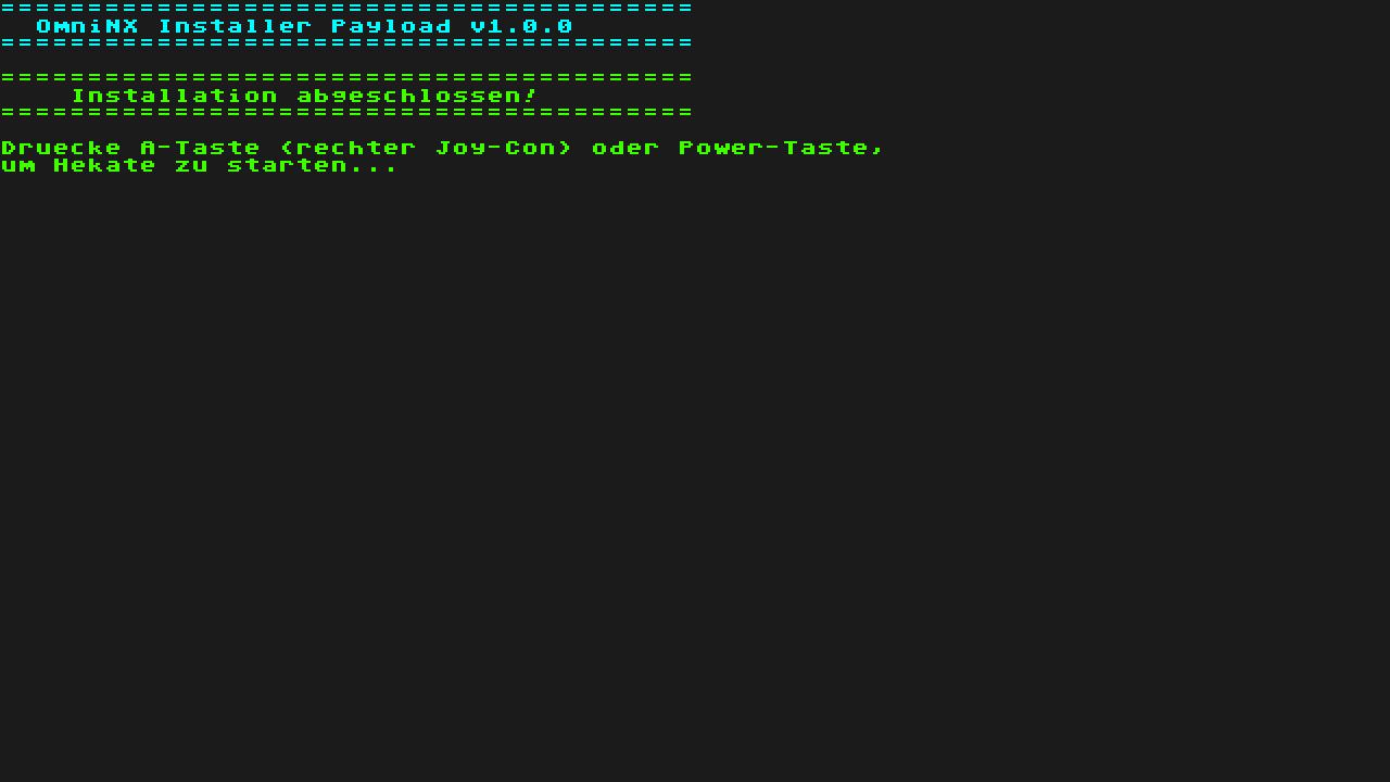 Installation abgeschlossen